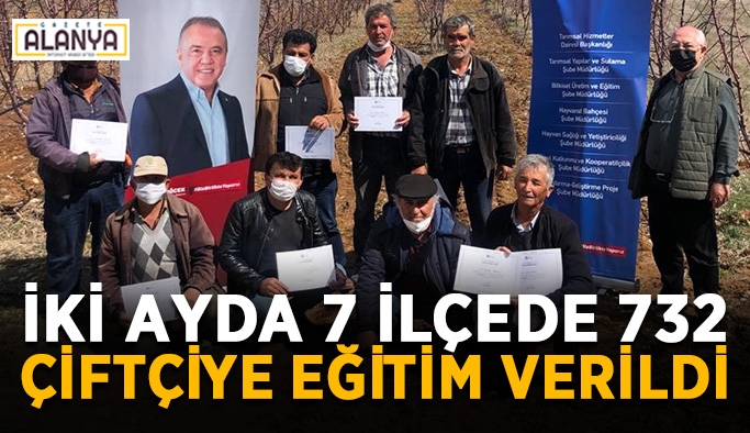 Antalya'da iki ayda 7 ilçede 732 çiftçiye eğitim verildi