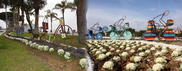 Çiçekli bisikletler Alanya’ya çok yakıştı